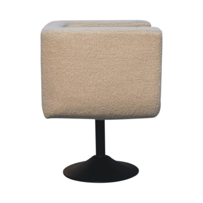 Cream Boucle Swivel Chair